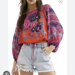 Free People Blue Nile Floral Top S